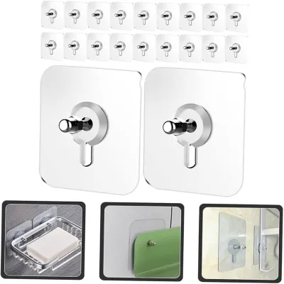 Transparent Hook with Nut (10 Pc)